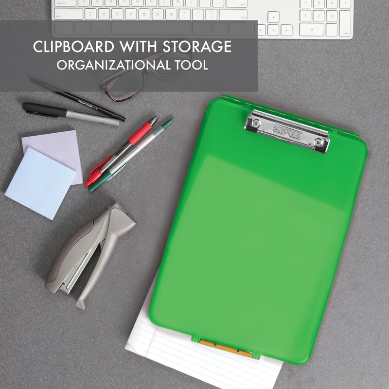 Dexas Slimcase Storage Clipboard, Lime Green 13.5" x 9.5" - Image 4